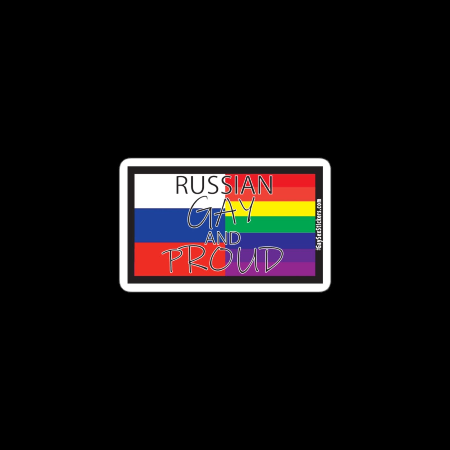 Russian Gay and Proud Sticker