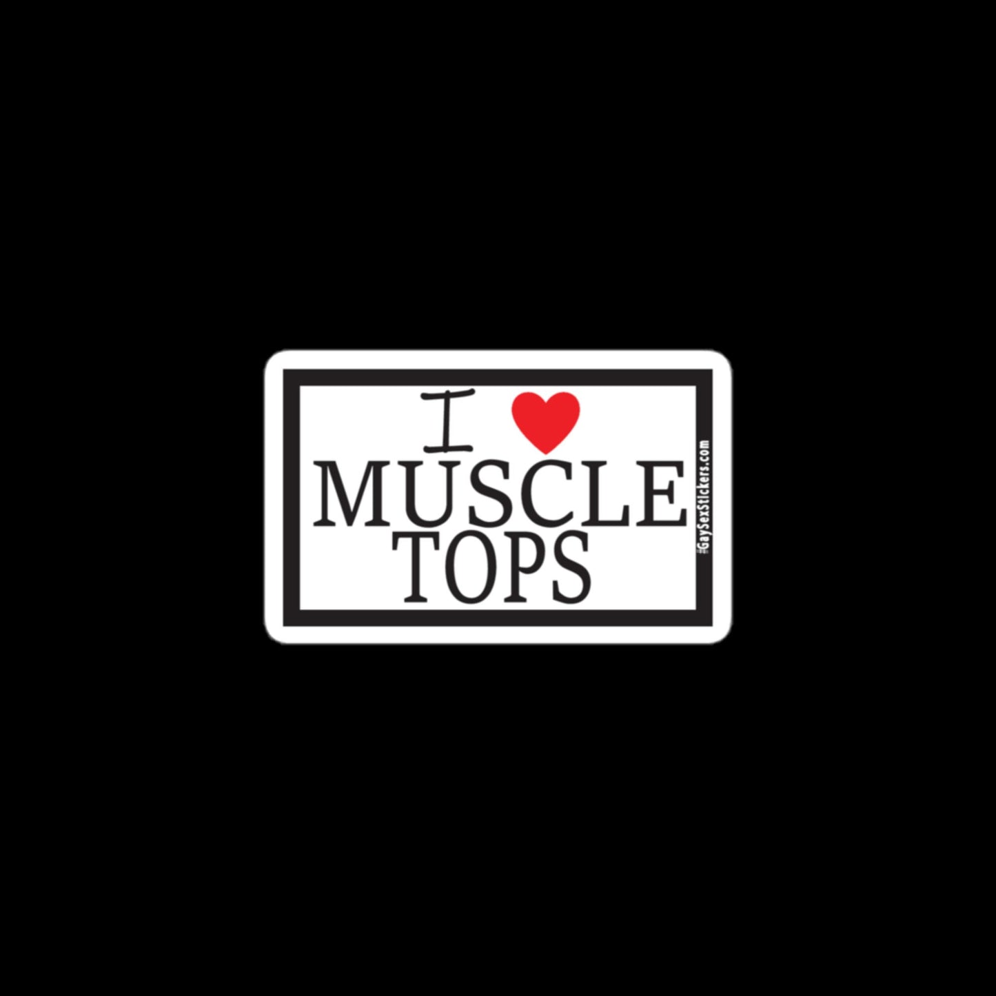 I Heart Muscle Tops Sticker