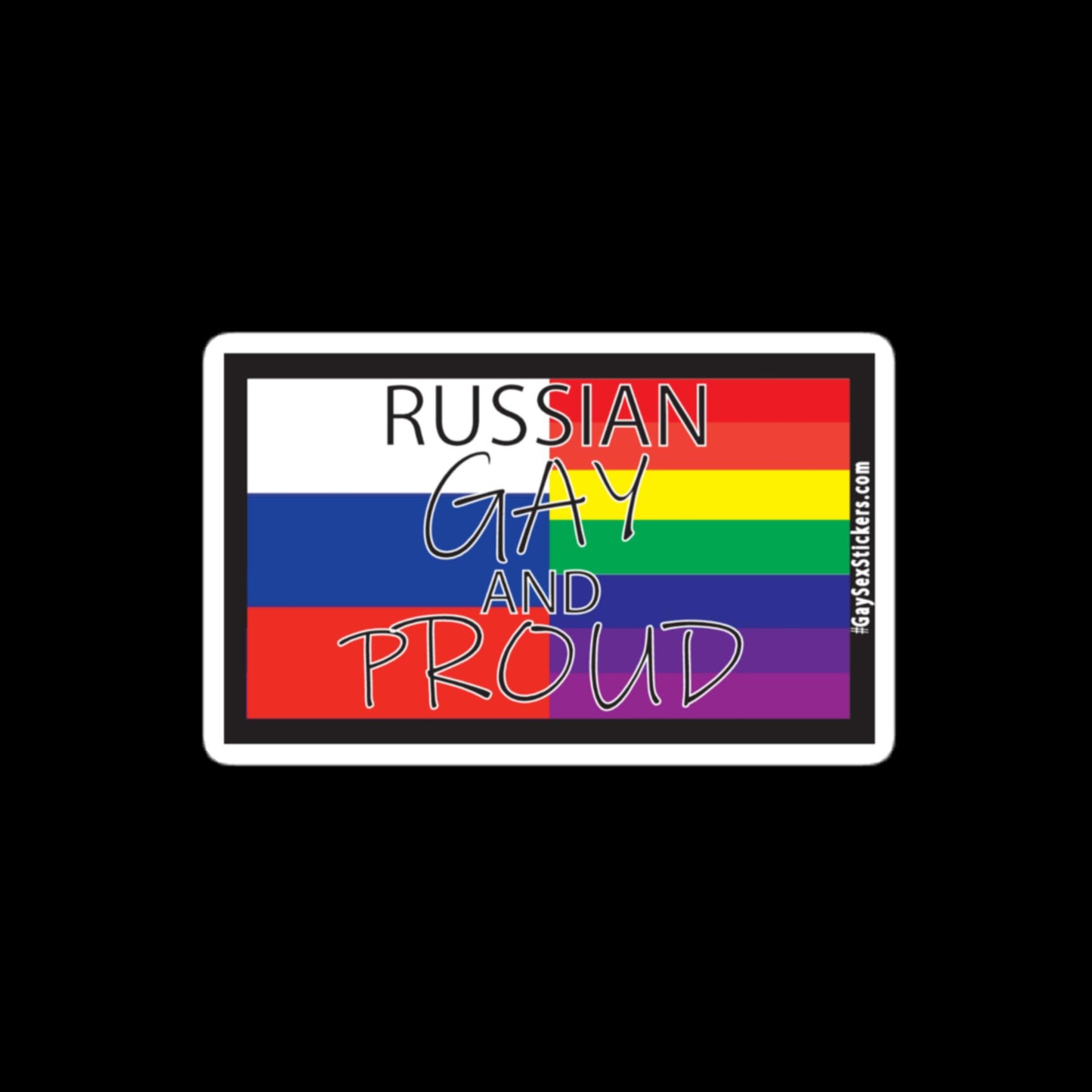 Russian Gay and Proud Sticker