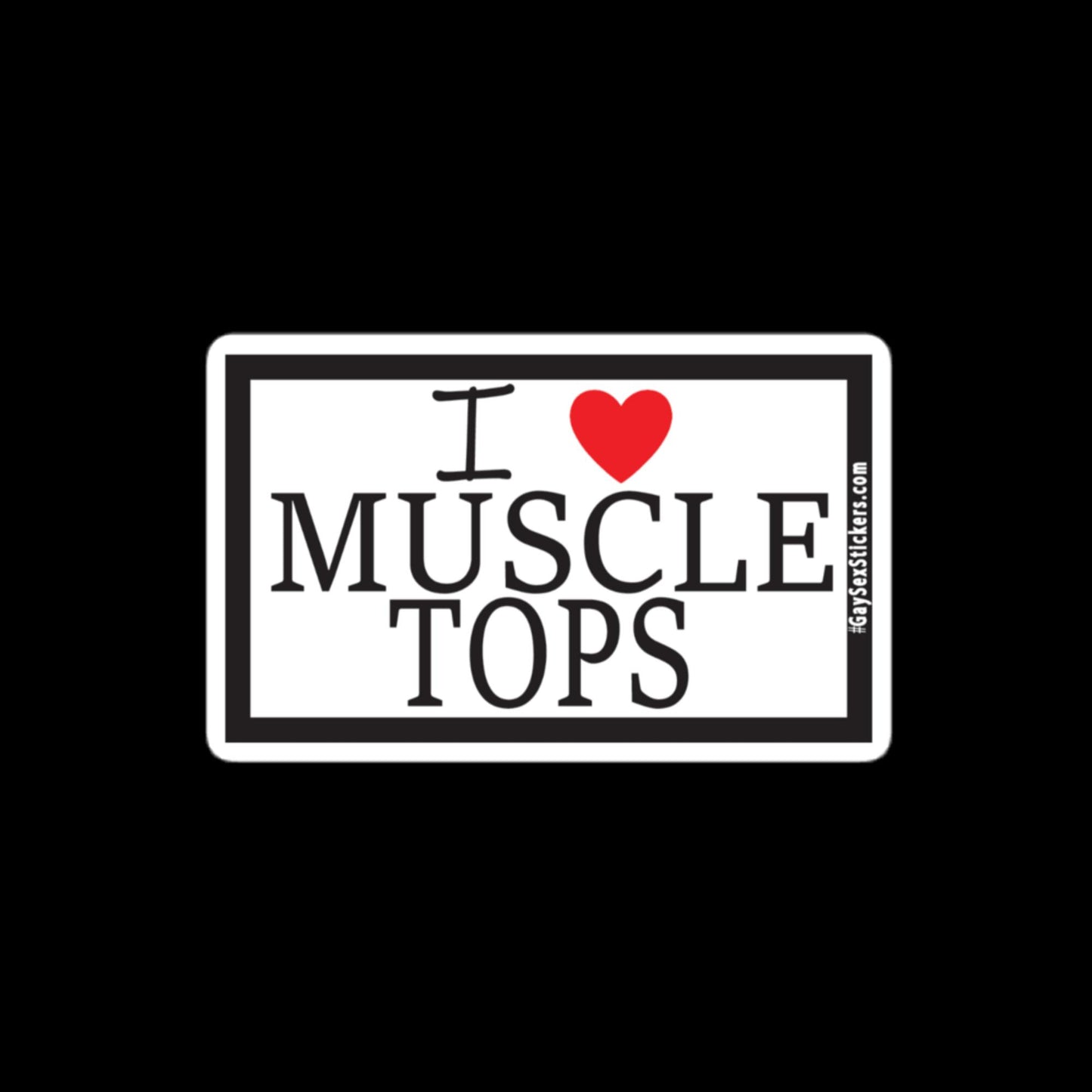 I Heart Muscle Tops Sticker