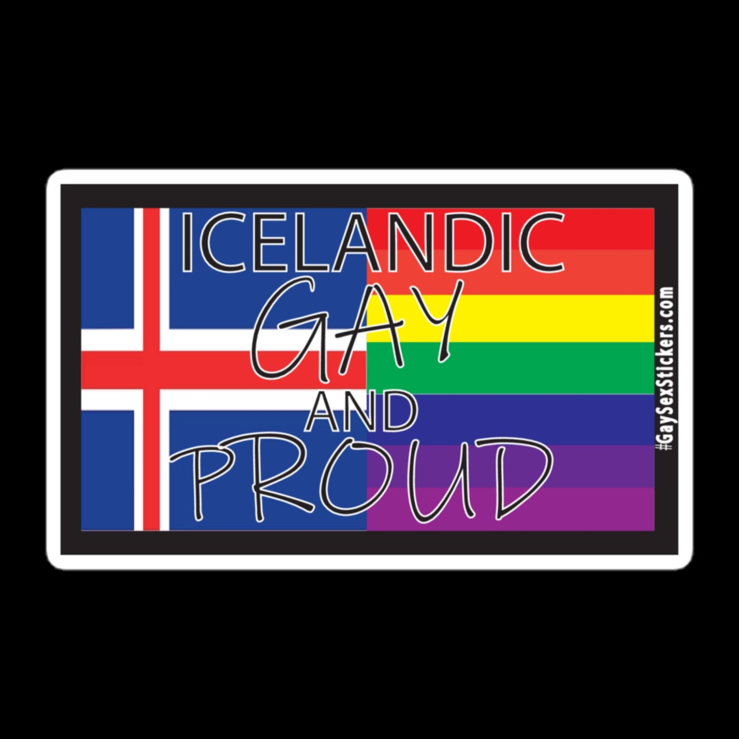 Icelandic Gay and Proud Sticker