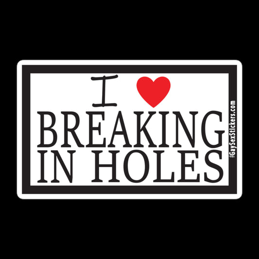 I Heart Breaking in Holes Sticker