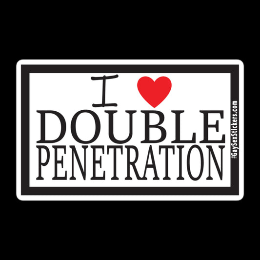 I Heart Double Penetration Sticker