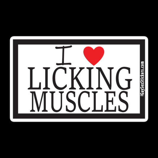 I Heart Licking Muscles Sticker