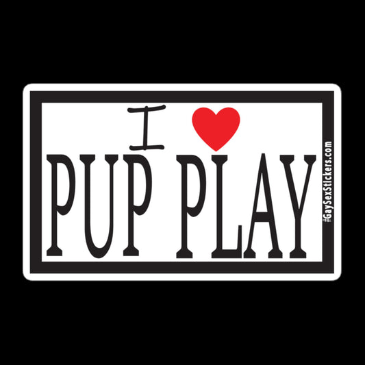 I Heart Pup Play Sticker